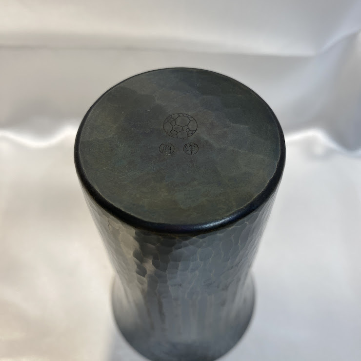 ◇未使用保管品◇玉川堂 鎚起銅器 ビールカップ 縞打紫金色 ◇未使用保管品◇玉川堂 鎚起銅器 ビールカップ 縞打紫金色