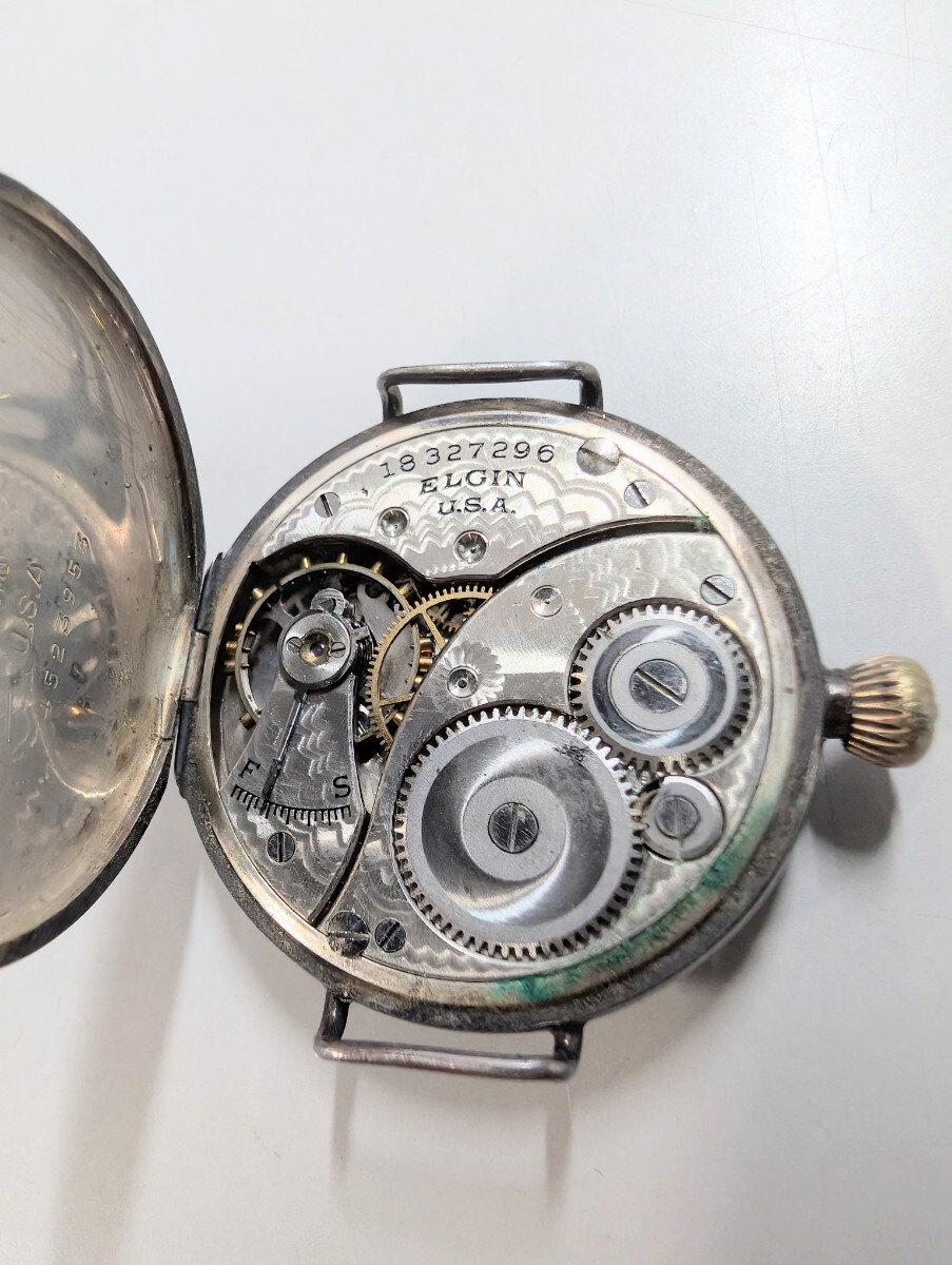 □ジャンク品□ ELGIN エルジン 懐中時計 STERLING 925 銀製 □ジャンク品□ ELGIN エルジン 懐中時計 STERLING 925 銀製