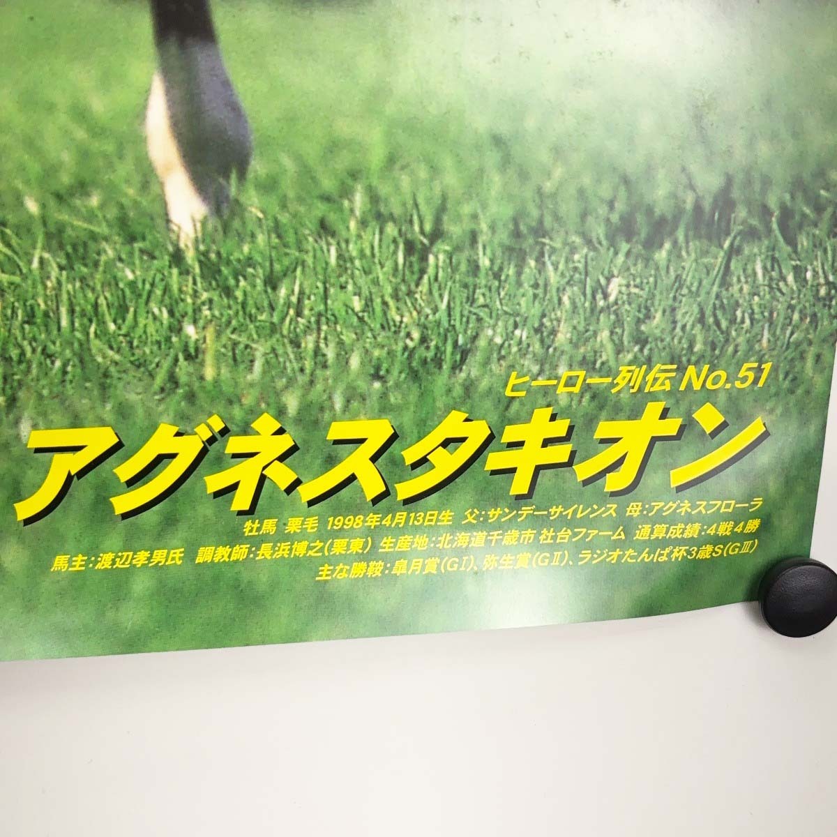 中古】ヒーロー列伝 No.51 アグネスタキオン ポスター B2サイズ 中古】ヒーロー列伝 No.51 アグネスタキオン ポスター B2サイズ