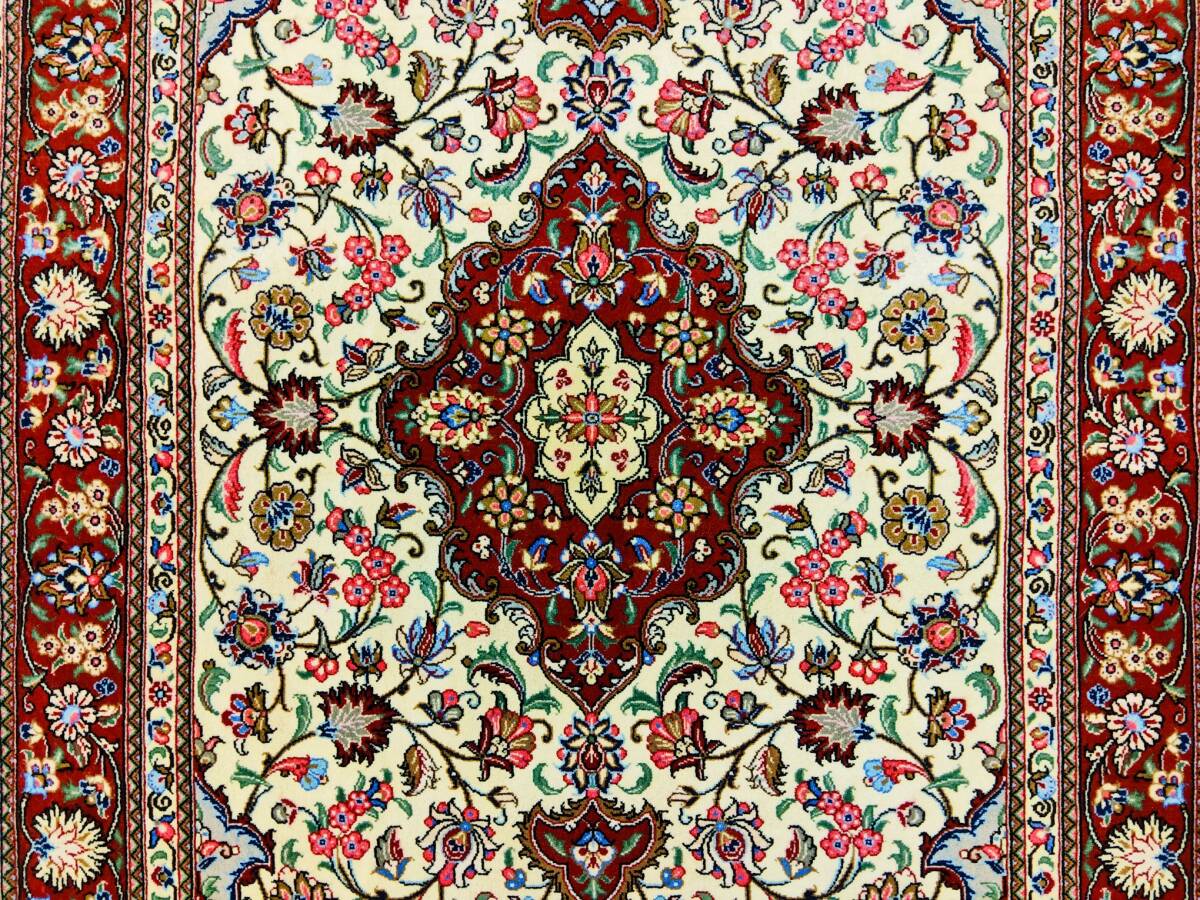 J196【新品】ペルシャ絨毯 クム ウール 手織 106−167cm 49万 J196【新品】ペルシャ絨毯 クム ウール 手織 106−167cm 49万