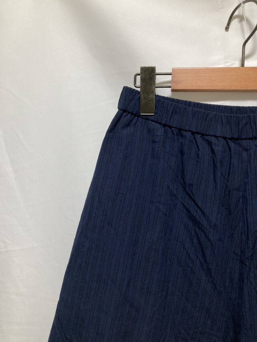 sensounico センソユニコ 慈雨 ジウ パンツ ズボン 古着 レディース ４０ 綿100 ウエストゴム ネイビー ポケットあり チャック付き 慈-4-81