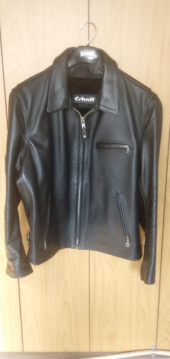 Schott 643 襟付きシングルライダース　サイズ48