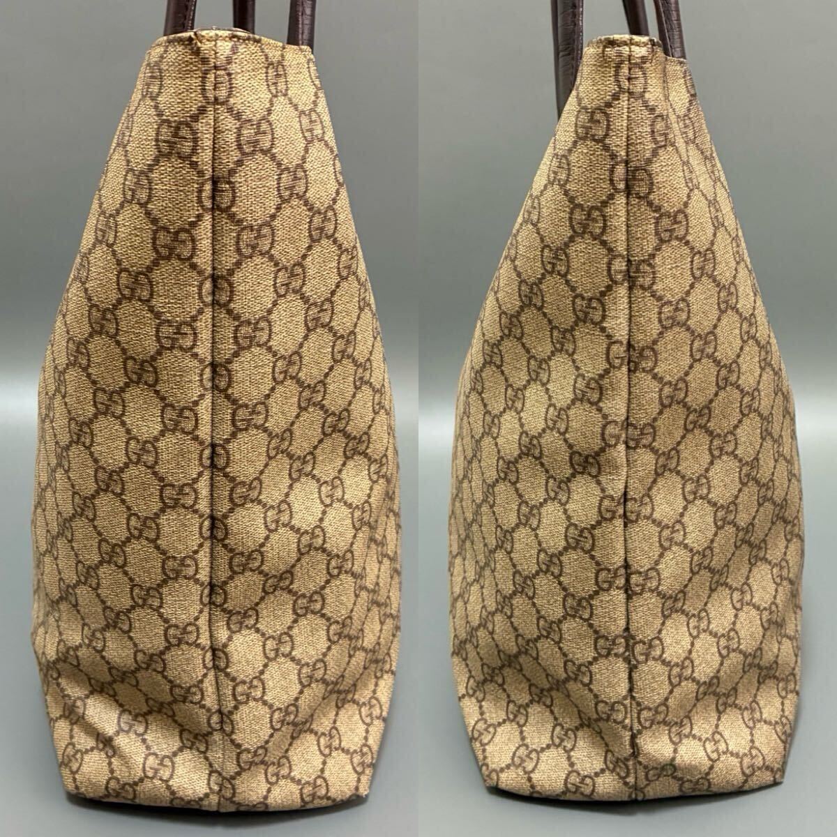 1円 GUCCI グッチ GG柄 GGスプリーム トートバッグ ハンドバッグ 肩掛けかばん ブラウン系 大容量 0496100 正規(guī)品本物