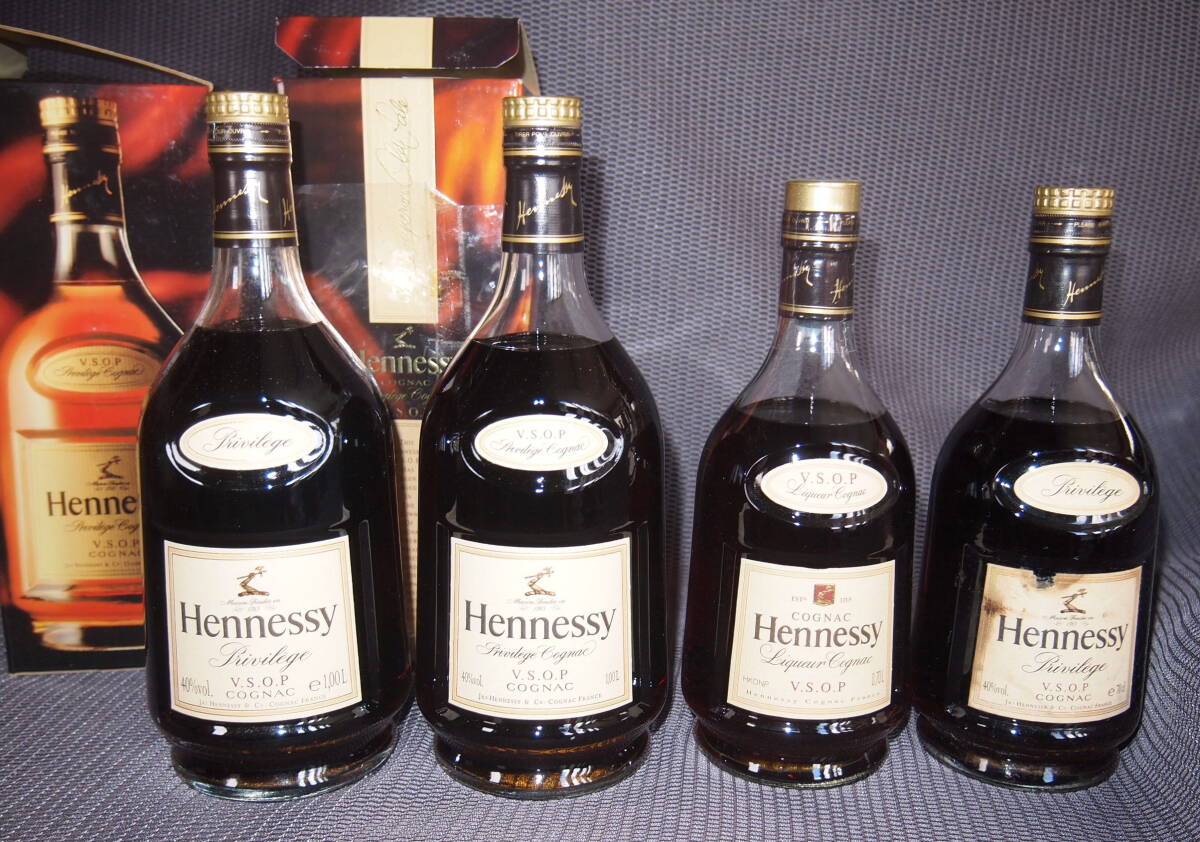 HENNESSY VSOP cognac 希少古酒、1000m 2本/700m 2本、金 HENNESSY VSOP cognac 希少古酒、1000m 2本/700m 2本、金