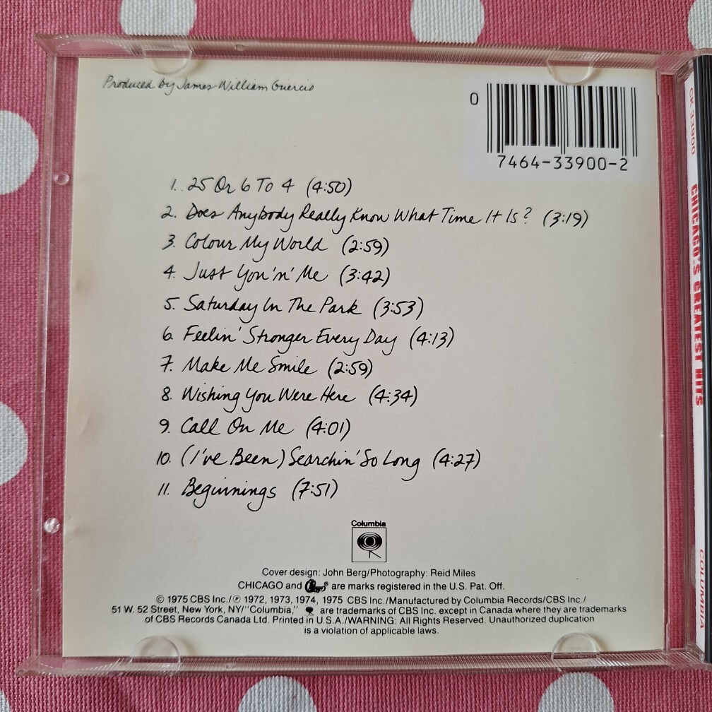 CHICAGO’S シカゴ GREATEST HITS ロック CD 1969-1974 全11曲 中古CD 