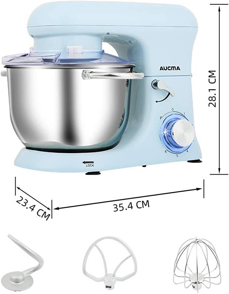 スタンドミキサー 4.5L大容量 3種類アタッチメント付き 低騒音 6