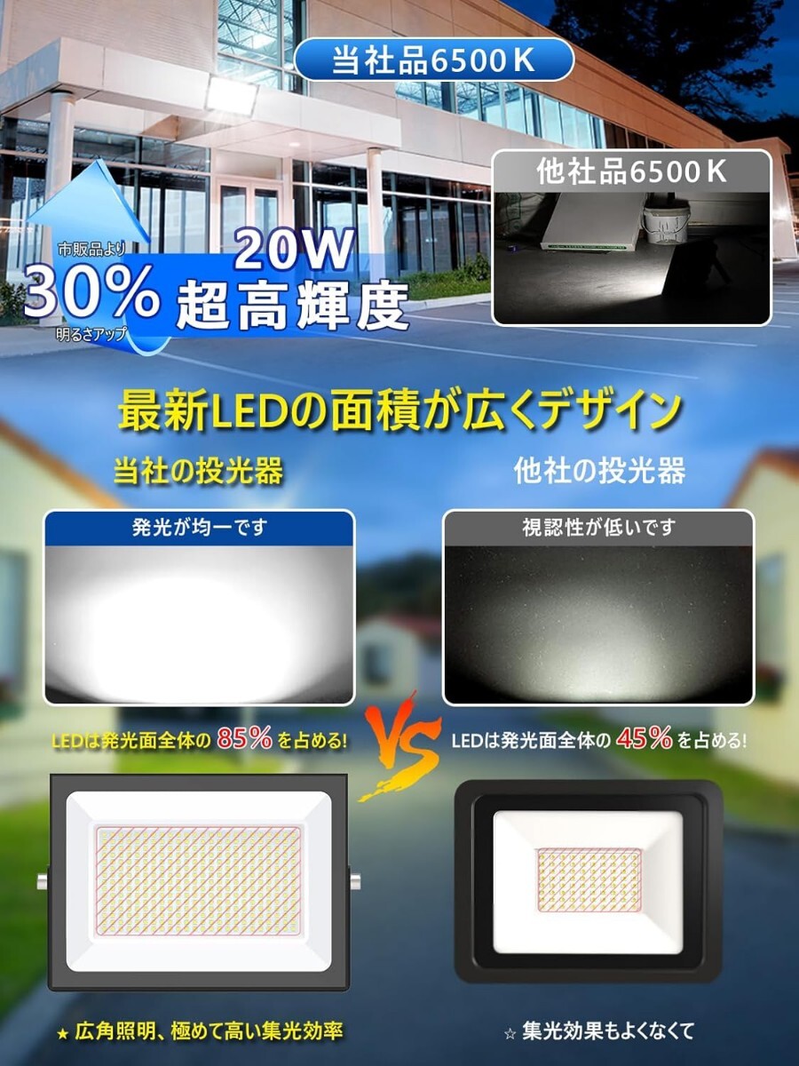  投光器 屋外 防水 300W 35000LM 100v 昼光色 ledライト 作業灯 屋外 照明 看板灯 IP66 豪雨対応 外灯 led 灯光器 高演色 Ra85 _画像3