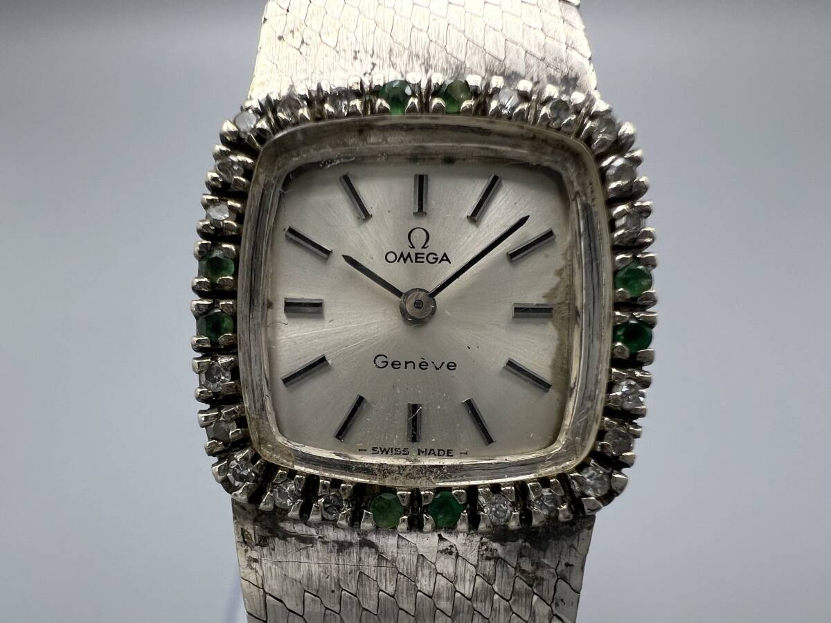 P52☆不動品 OMEGA オメガ Geneve ジュネーブ ダイヤベゼル 手 P52☆不動品 OMEGA オメガ Geneve ジュネーブ ダイヤベゼル 手