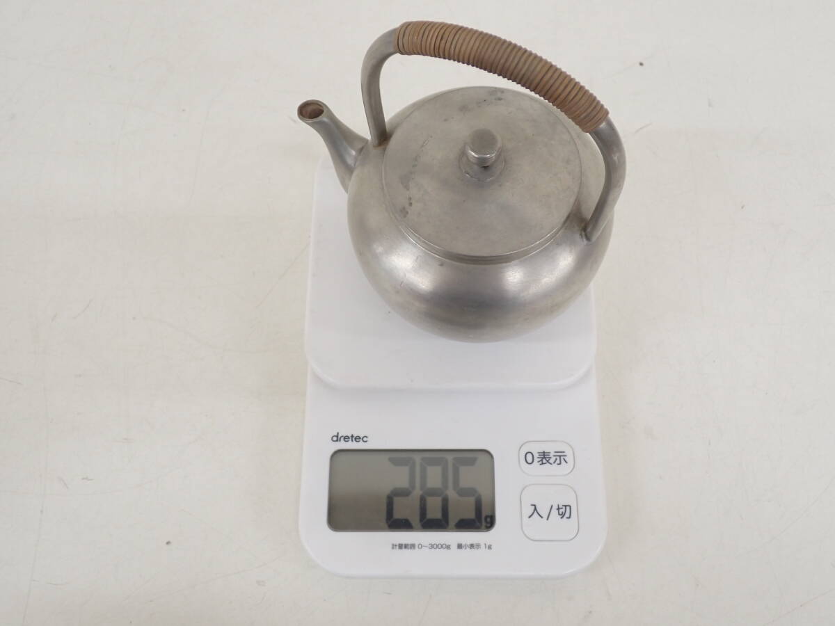 本錫 錫製 湯沸 急須兼用 共箱 煎茶器 横12.5cm 高さ12cm 重さ 本錫 錫製 湯沸 急須兼用 共箱 煎茶器 横12.5cm 高さ12cm 重さ