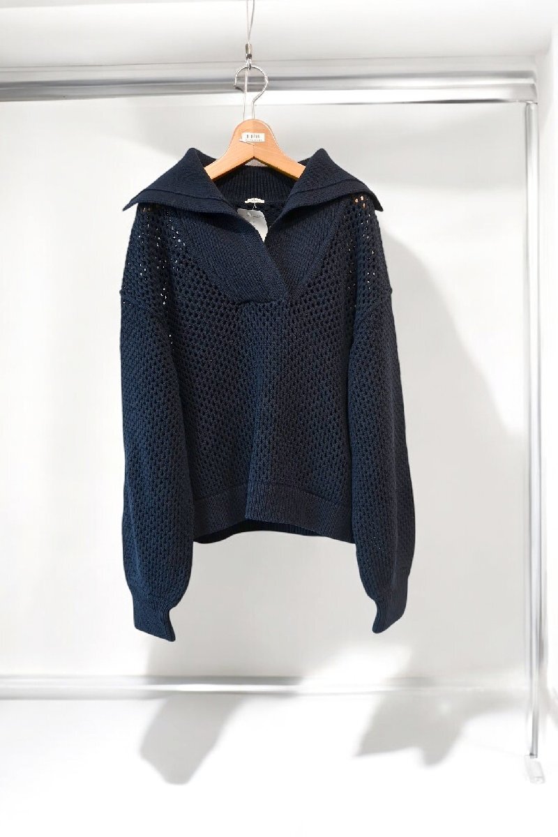 ★2023年SS 　IENA/イエナ　*スキッパーカラー　メッシュニット//定価￥17.600*　古著のgplus広島　2504r2