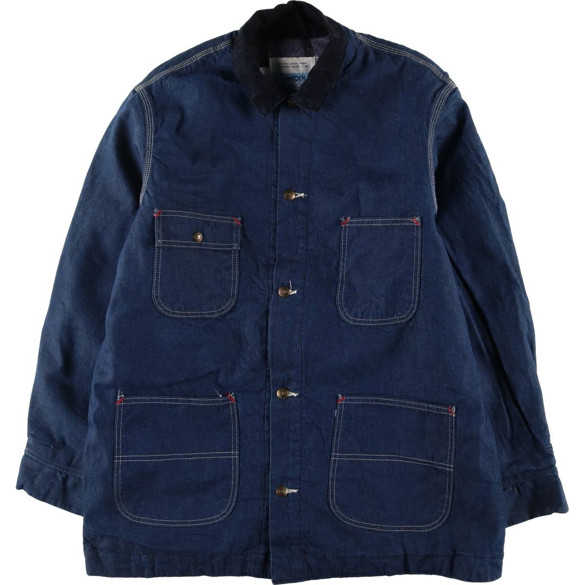 古著 70~80年代 シアーズ Sears WORK'N LEISURE バットダイ デニムカバーオール メンズXL相當 ヴィンテージ /eaa533979