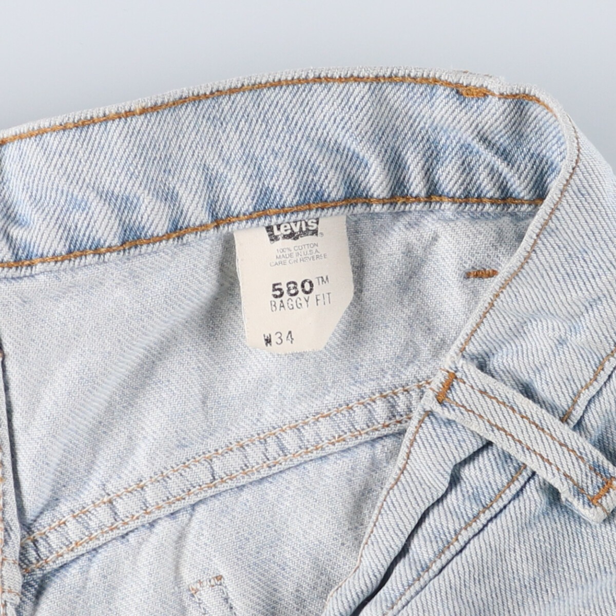 古著 90年代 リーバイス Levi's 580 BAGGY FIT オレンジタブ デニムショーツ ハーフパンツ USA制 メンズw34相當(dāng) ヴィンテージ /eaa542856