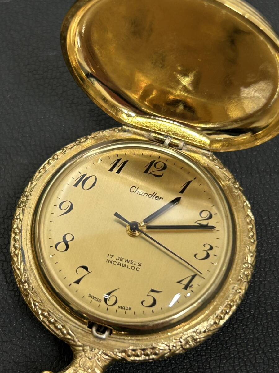 ☆Chandler チャンドラー 手巻き 懐中時計 17JEWELS/INCABLOC ☆Chandler チャンドラー 手巻き 懐中時計 17JEWELS/INCABLOC