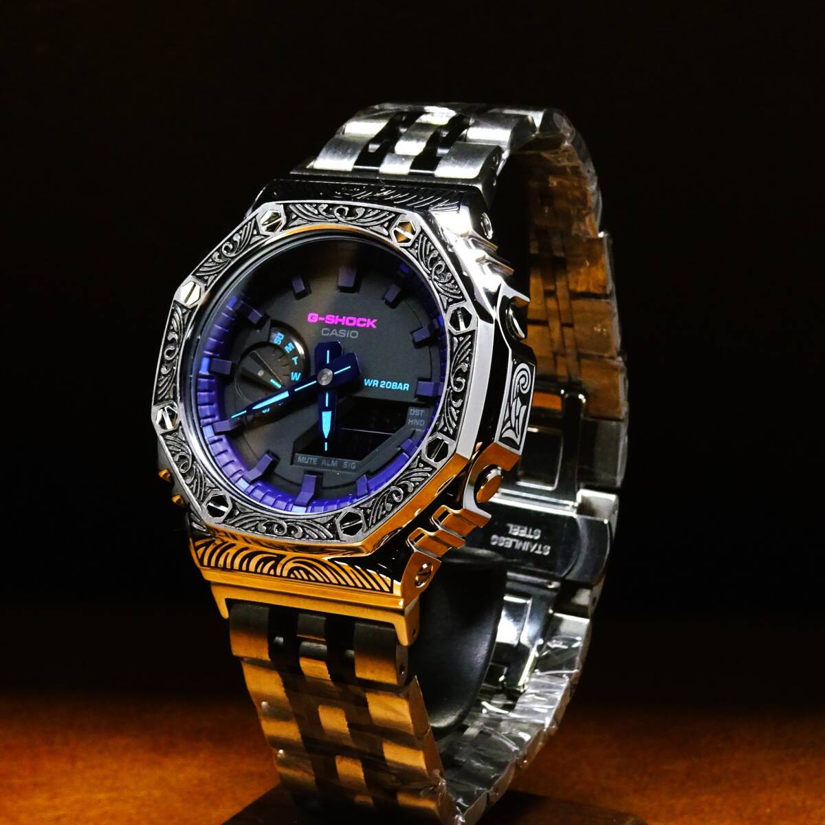 〓新品〓GショックCUSTOM・MADE腕時計本体付GA2100ステンレス製 〓新品〓GショックCUSTOM・MADE腕時計本体付GA2100ステンレス製