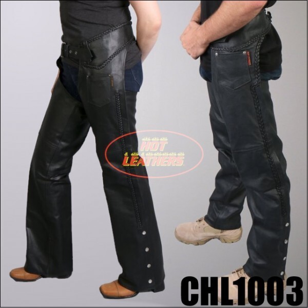 【売り切り特価！セール！】HOT LEATHER　ホットレザー　レース　レザーチャップス　カラー：ブラック　サイズ：3XS