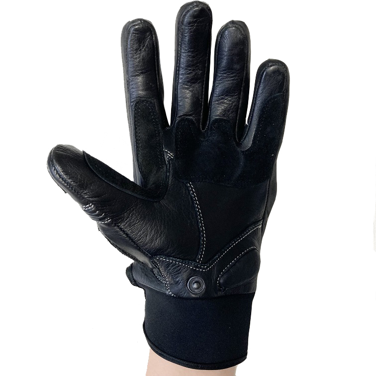 【 サイズS 】アウトレット品　ナックルガード付き 牛革グローブ　HGGP-OT1　カラー：ブラック
