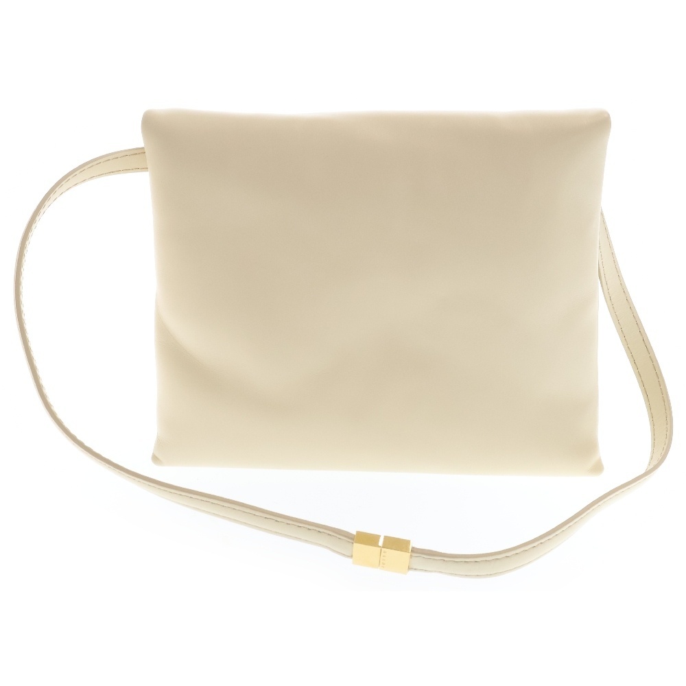 MARNI Marni PRISMA POCHETTE W/FLAP prizma кожа заслонка ручная сумочка белый PHMO0032U0