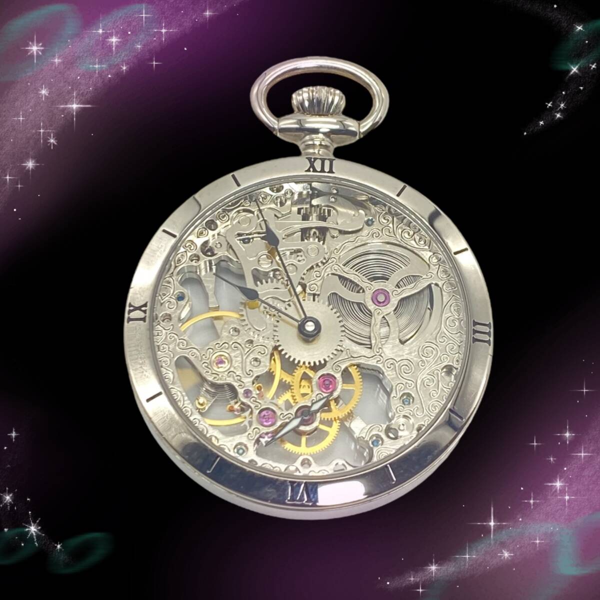 美品》アルカフトゥーラ ARCA FUTURA 懐中時計 スケルトン 美品》アルカフトゥーラ ARCA FUTURA 懐中時計 スケルトン