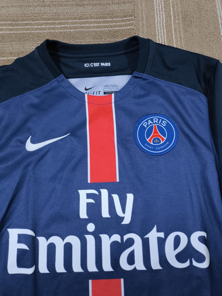 サイズ：S　美品　パリ?サンジェルマン PSG 15-16 ホーム ユニフォーム ナイキ NIKE Paris Saint-Germain サッカー シャツ 