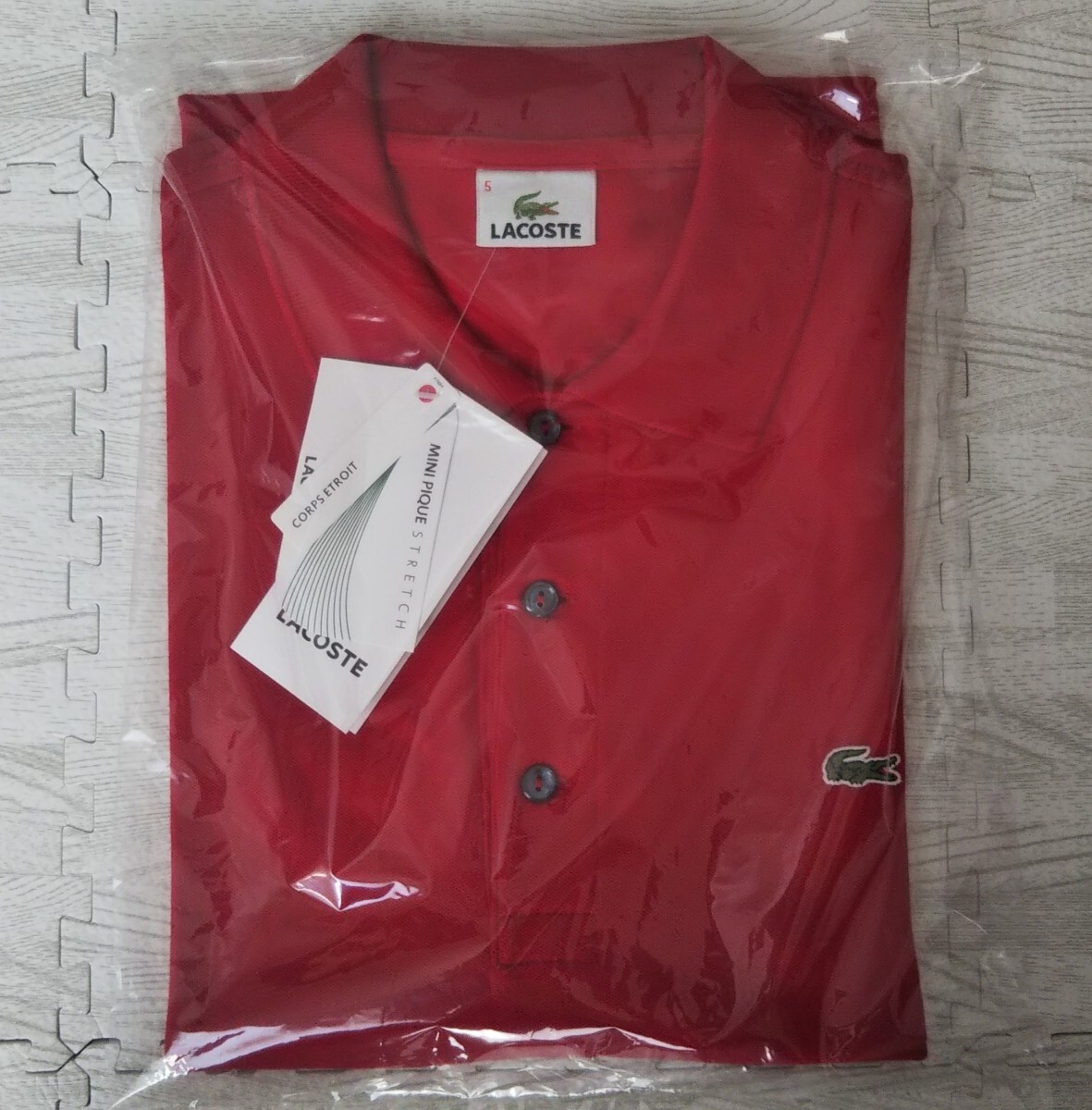 未使用】ラコステ LACOSTE ポロシャツ サイズ5 L タグ付 デッド 未使用】ラコステ LACOSTE ポロシャツ サイズ5 L タグ付 デッド