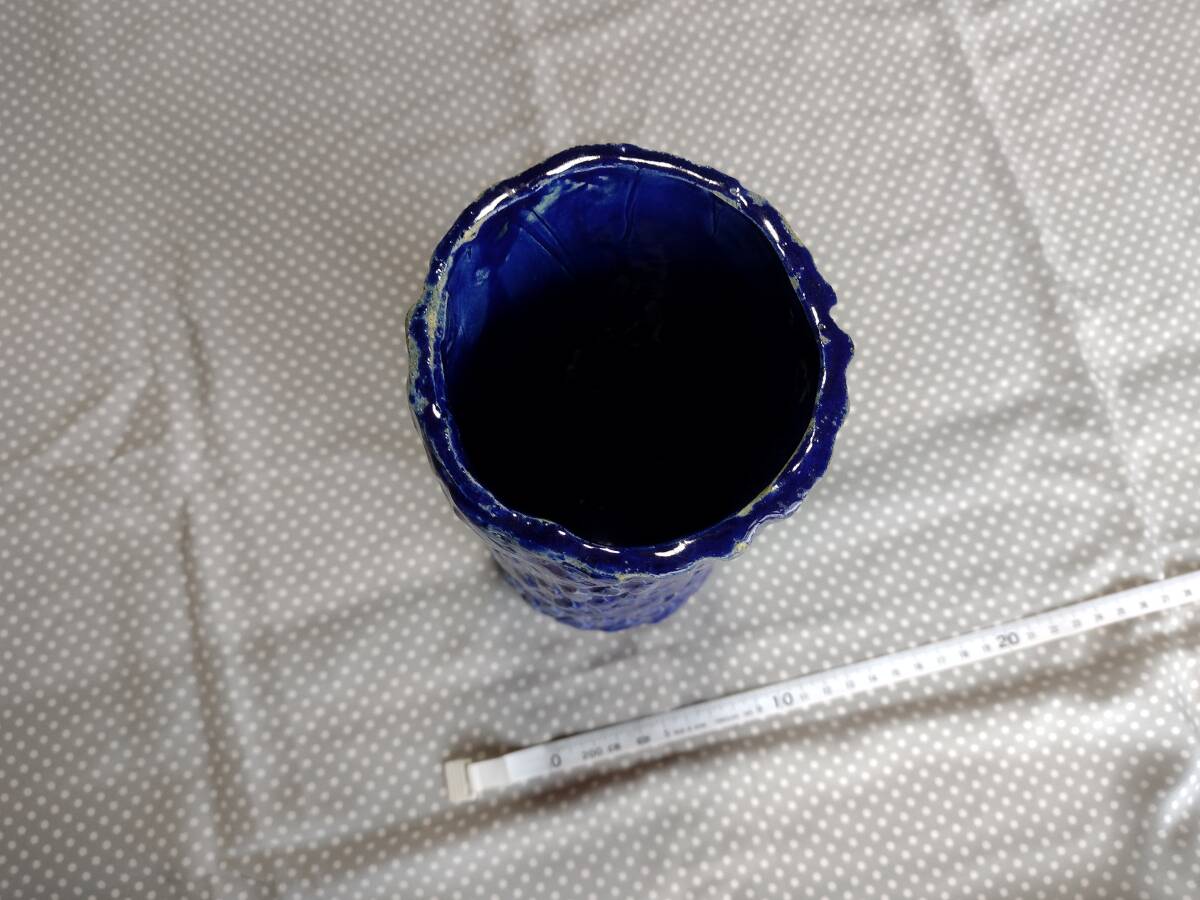 花瓶 鉢 生け花 生花 花器 水盤 高台 フラワーベース 華道 華道具 フラワーポット インテリア 飾り 一輪差し 一輪挿し 陶磁器 陶器 青 即決