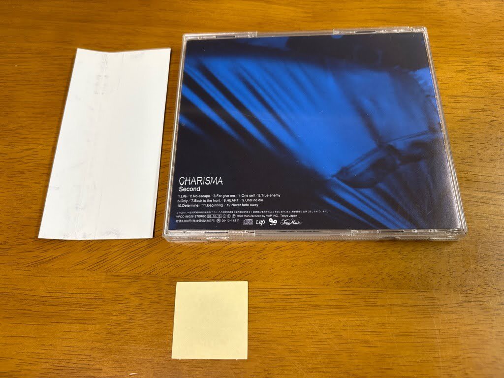 s7/CD カリスマ CHARISMA セカンド Second VPCC-86028 ステッカー、帯付き