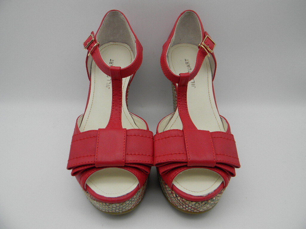 JILL STUART 】 革サンダル(23cm) 赤 厚底 ジル JILL STUART 】 革サンダル(23cm) 赤 厚底 ジル