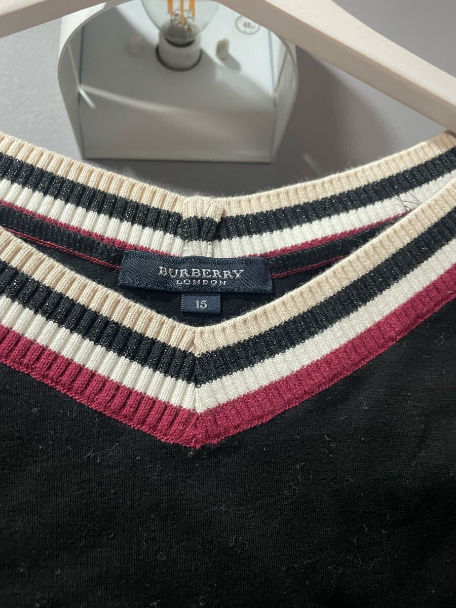 BURBERRYバーバリーロンドン半袖Tシャツカットソーロゴ黒トップスレディース