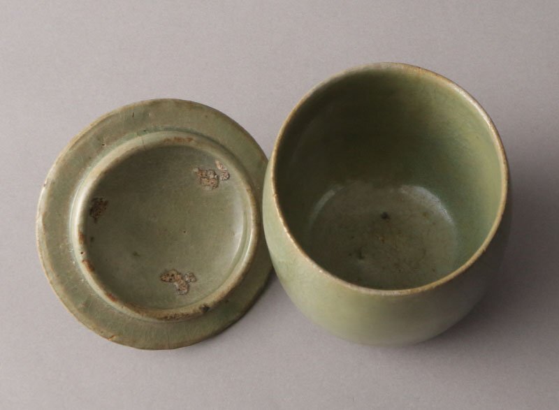 深和】13世紀◇高麗青磁蓋茶碗(盒甫児)(抹茶碗 青瓷盞 茶盞 深和】13世紀◇高麗青磁蓋茶碗(盒甫児)(抹茶碗 青瓷盞 茶盞