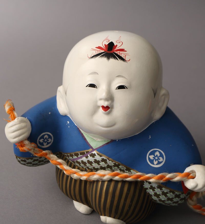 深和】平安有泉『御所人形(宝船曳)』水引手 共箱(近代工芸 京 深和】平安有泉『御所人形(宝船曳)』水引手 共箱(近代工芸 京