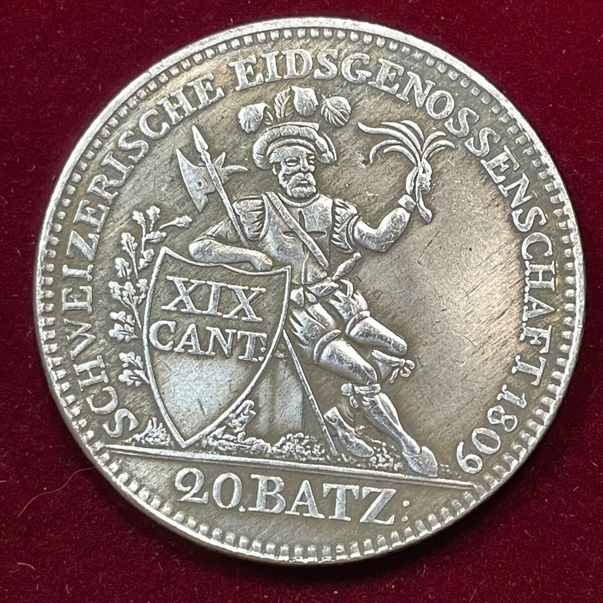 外国古銭 スイス 1809年 アールガウ州 兵士 盾 州章 硬貨 古銭 外国古銭 スイス 1809年 アールガウ州 兵士 盾 州章 硬貨 古銭