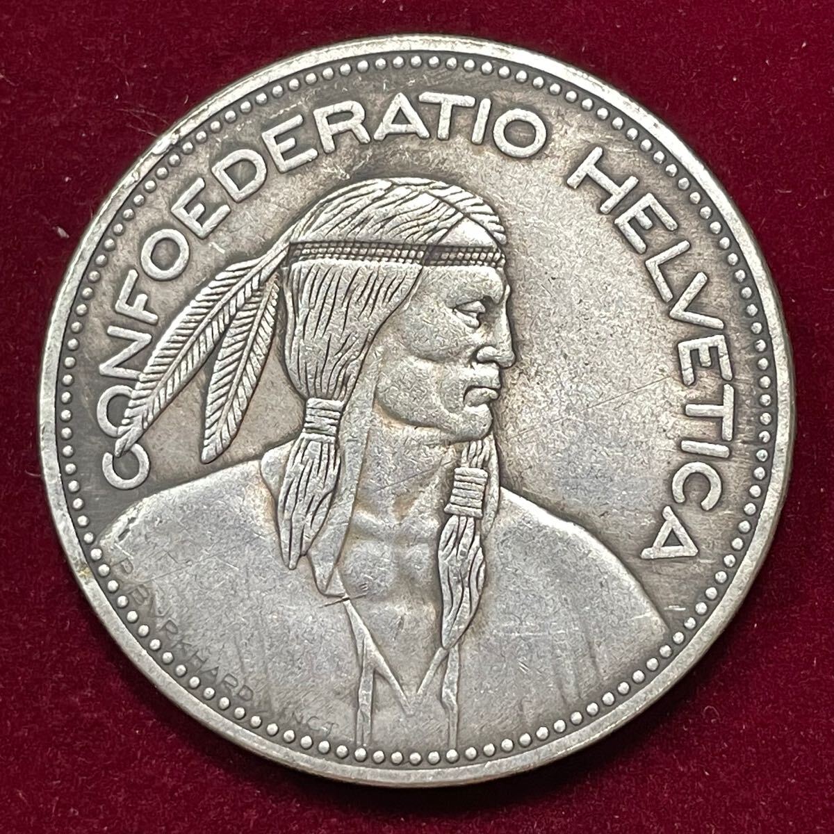 外国古銭 スイス 1967年 ヘルベティア 国章 5フラン 硬貨 古銭 外国古銭 スイス 1967年 ヘルベティア 国章 5フラン 硬貨 古銭