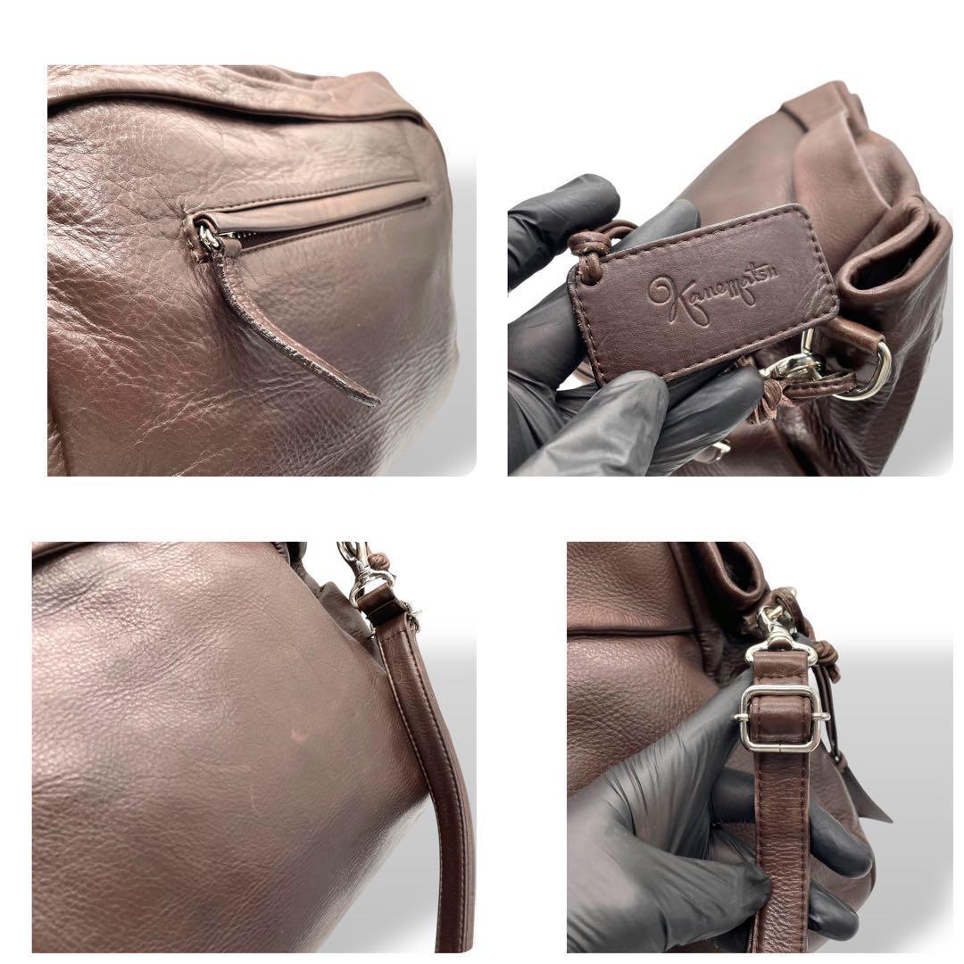 美品 銀座かねまつ kanematsu 2way ハンドバッグ ブラウン 美品 銀座かねまつ kanematsu 2way ハンドバッグ ブラウン