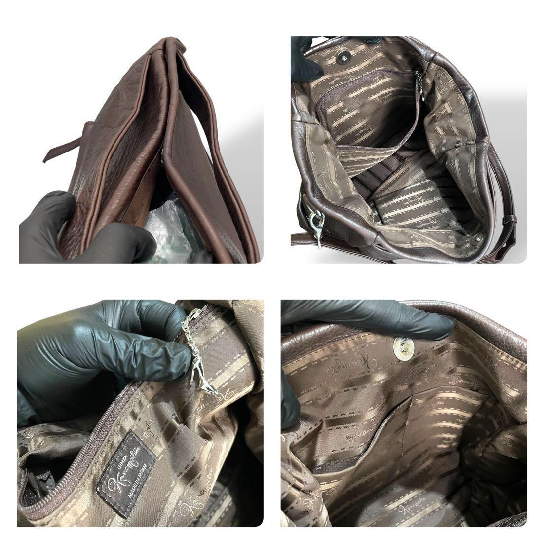 美品 銀座かねまつ kanematsu 2way ハンドバッグ ブラウン 美品 銀座かねまつ kanematsu 2way ハンドバッグ ブラウン