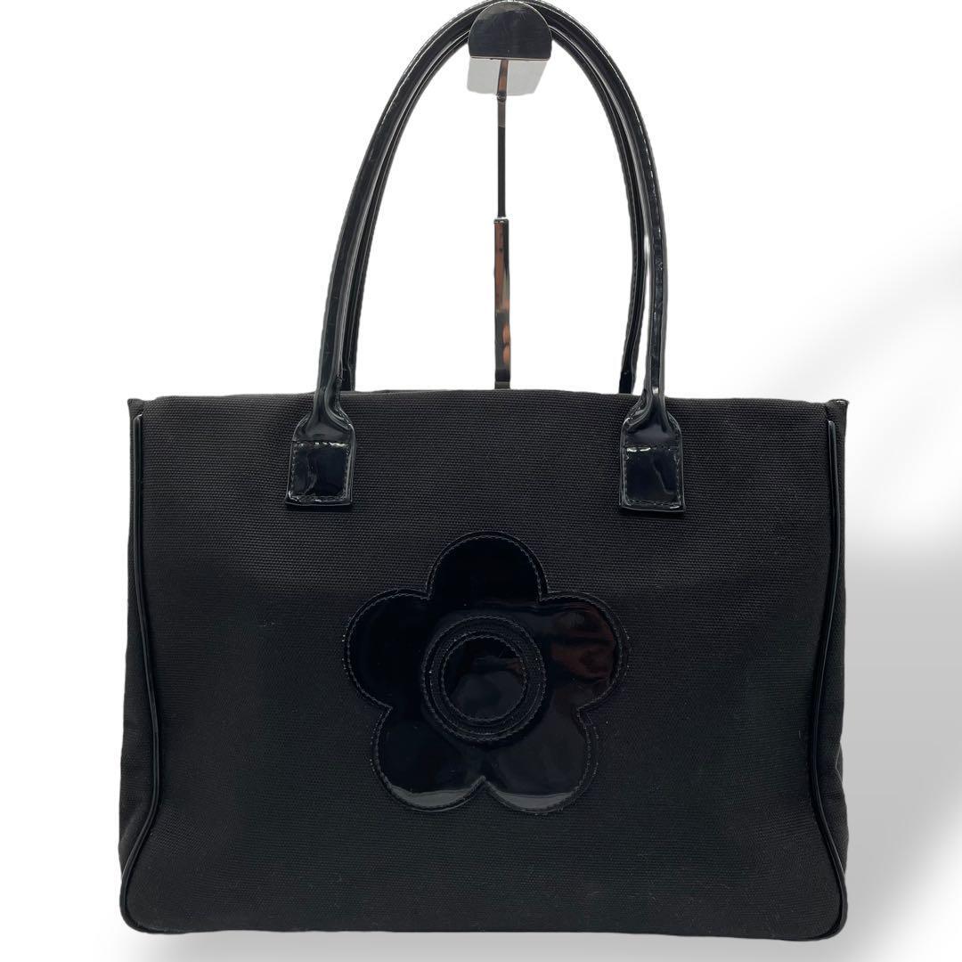 MARY QUANT マリークワント ナイロン トートバッグ 黒 A4可 MARY QUANT マリークワント ナイロン トートバッグ 黒 A4可