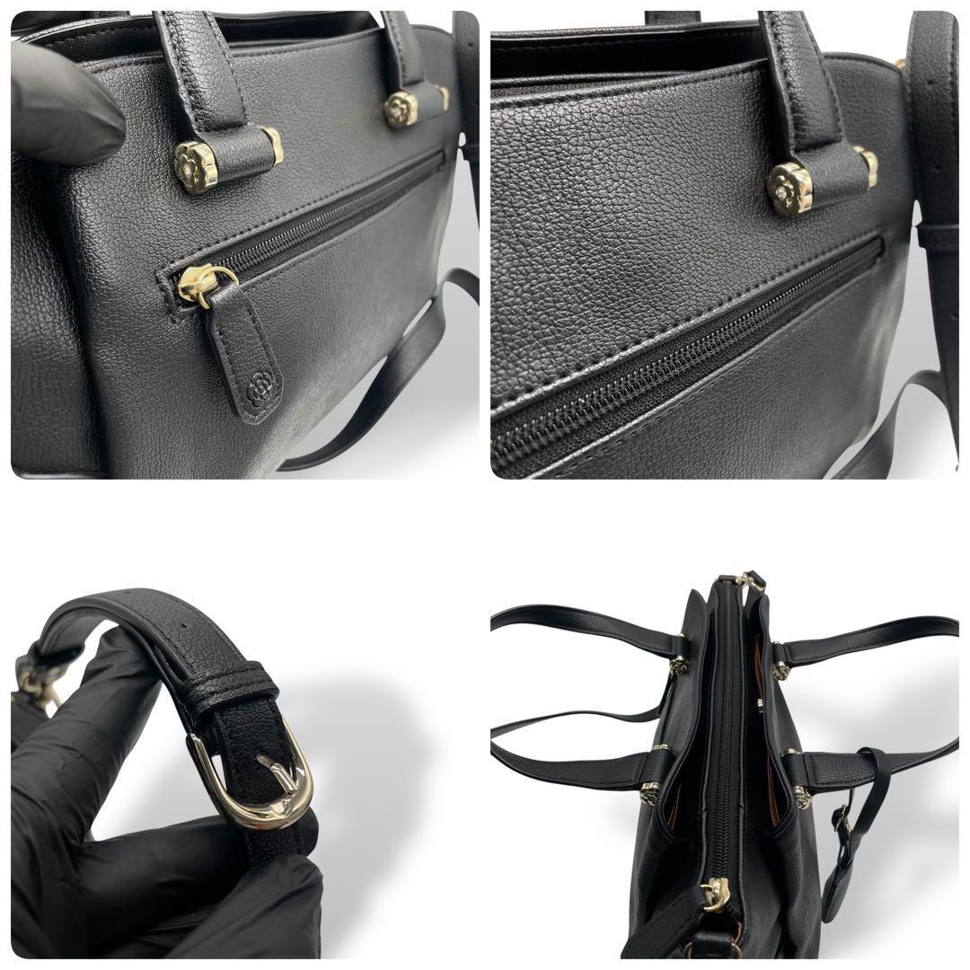 極美品 クレイサス CLATHAS カレン 2WAY ハンドバッグ ブラック