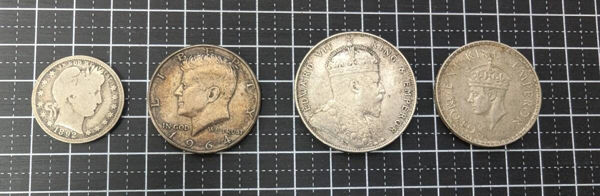 #3919 海外古銭 4枚セット アンティーク 銀貨!? 海峡 貿易 #3919 海外古銭 4枚セット アンティーク 銀貨!? 海峡 貿易