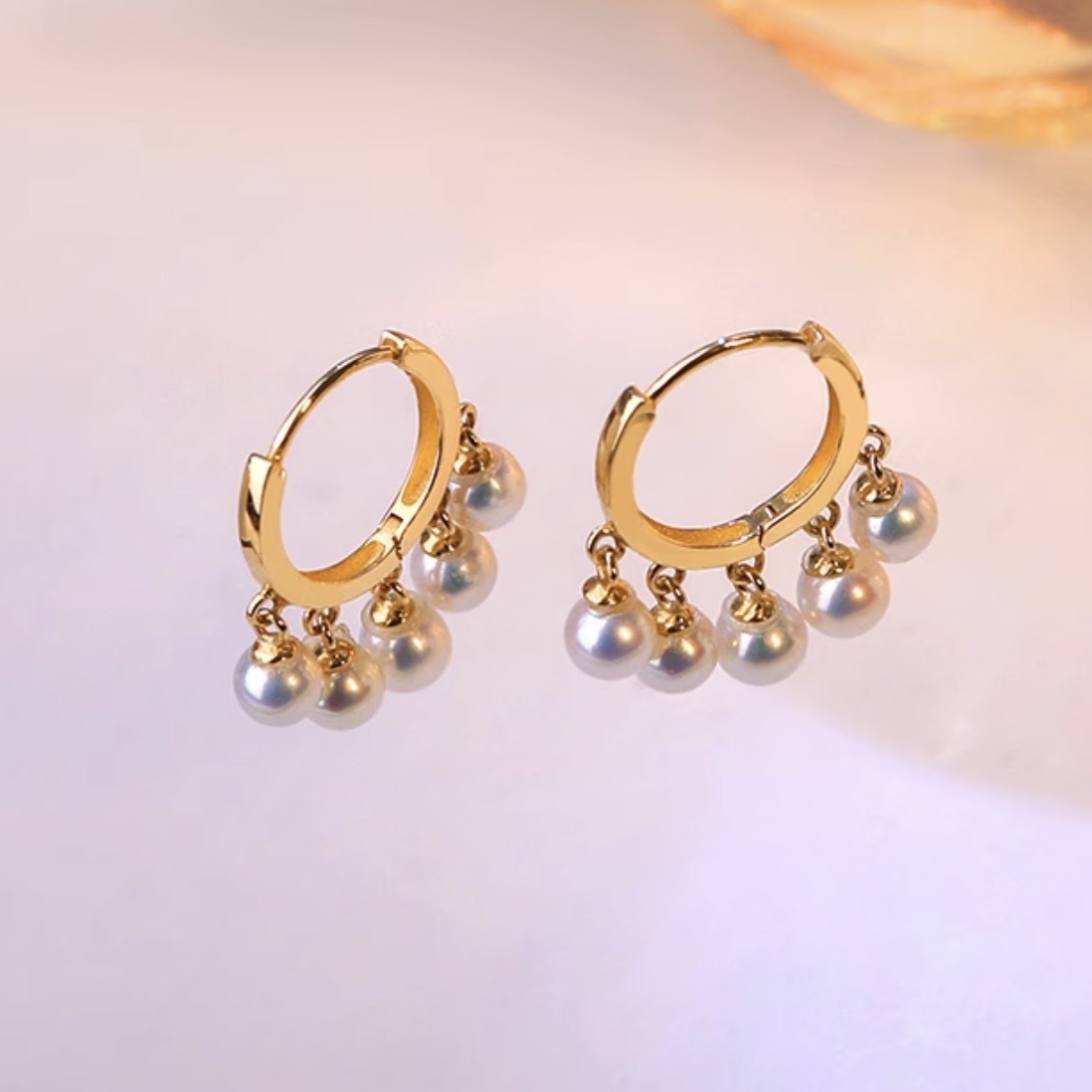 K18YG あこや真珠 ピアス フープピアス リングピアス 18K YG K18YG あこや真珠 ピアス フープピアス リングピアス 18K YG