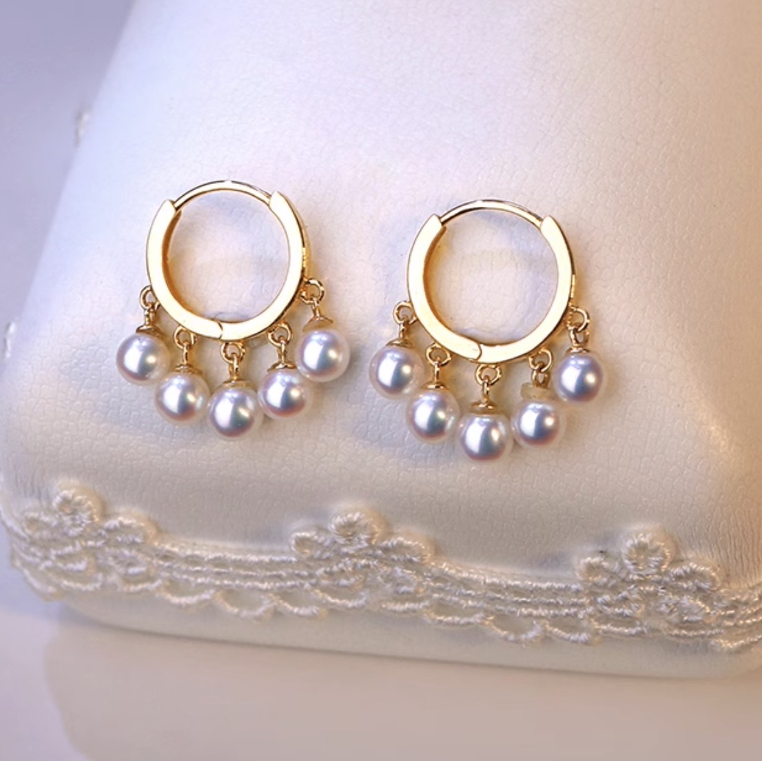 K18YG あこや真珠 ピアス フープピアス リングピアス 18K YG K18YG あこや真珠 ピアス フープピアス リングピアス 18K YG