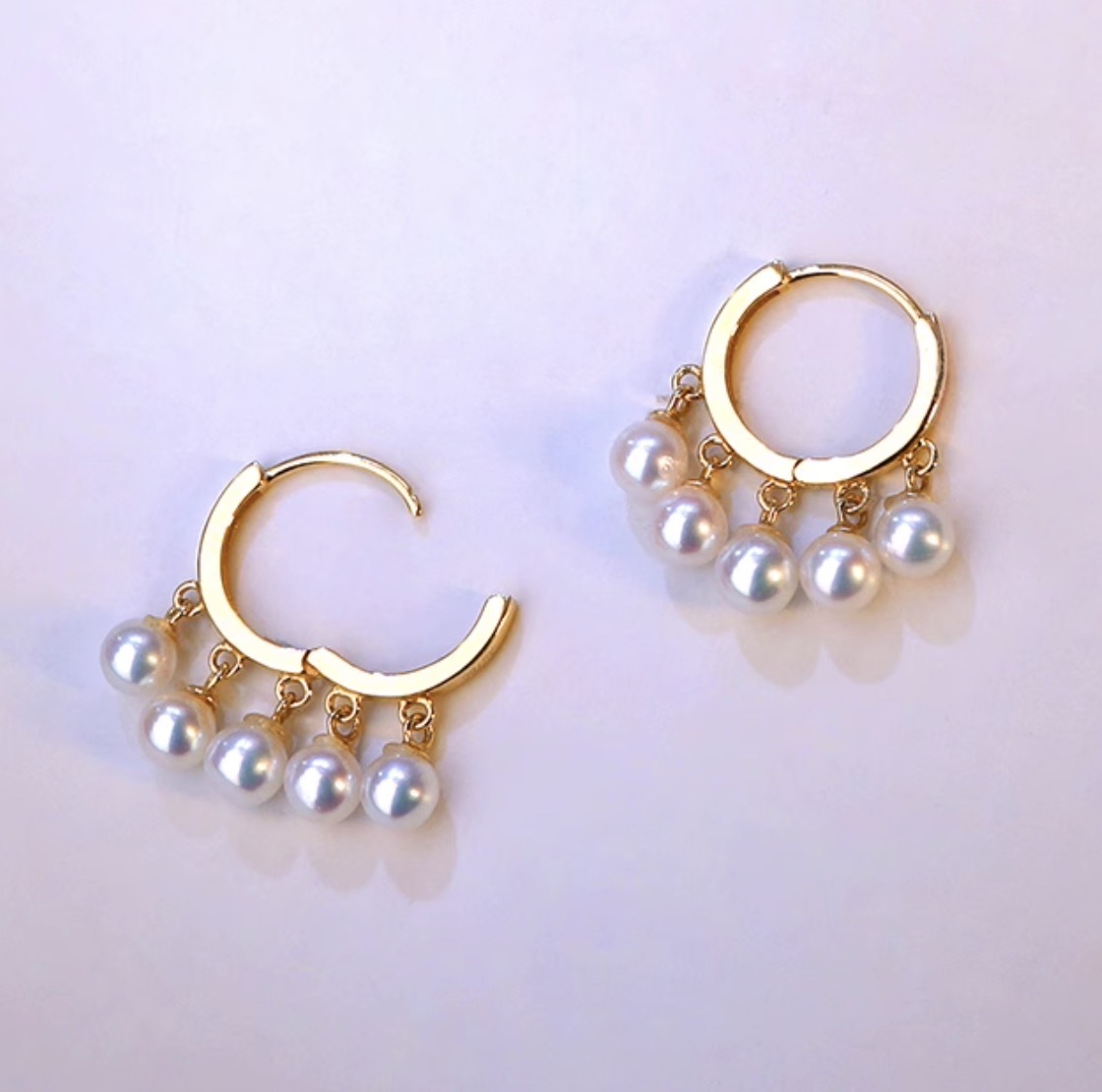 K18YG あこや真珠 ピアス フープピアス リングピアス 18K YG K18YG あこや真珠 ピアス フープピアス リングピアス 18K YG