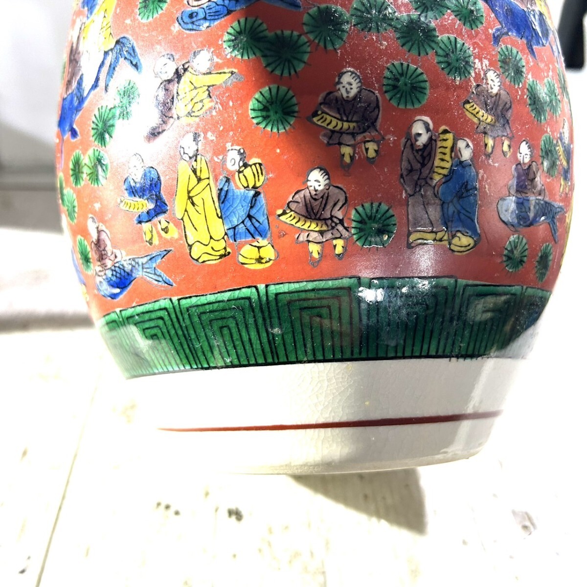 九谷焼/京焼/青木木米/木米/金彩色絵/人物図 花瓶 (B5909(花器 九谷焼/京焼/青木木米/木米/金彩色絵/人物図 花瓶 (B5909(花器