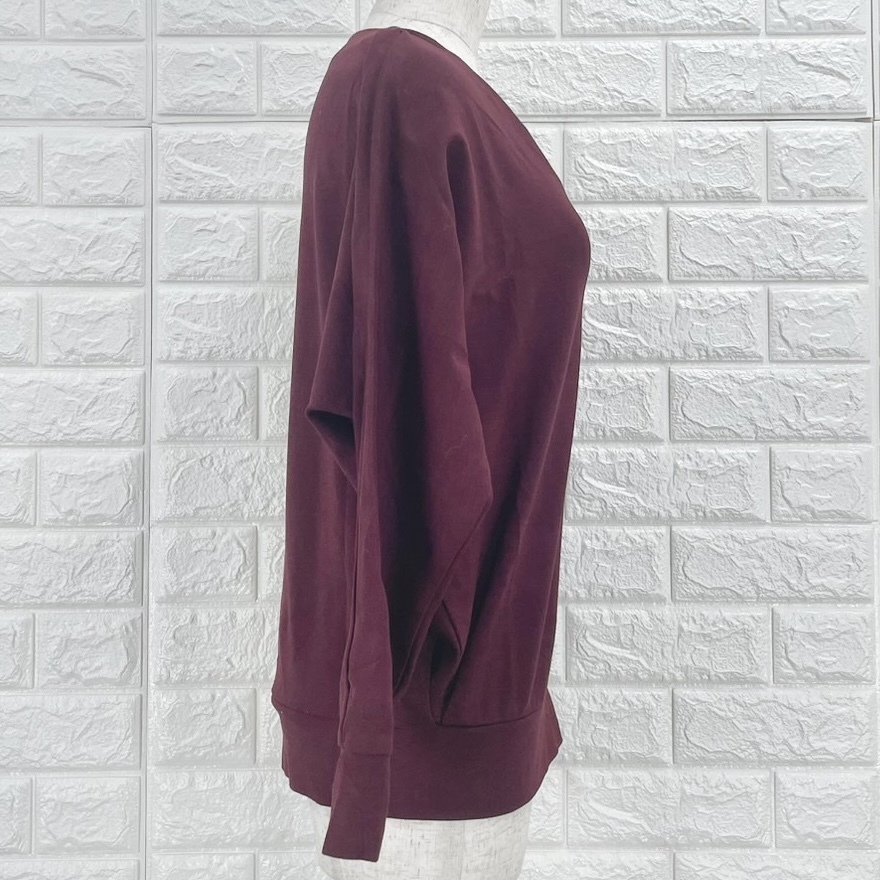 【A3546】BEAUTY＆YOUTH UNITED ARROWS ビューティーアンドユース カットソー レディース 長袖プルオーバー ボルドー Vネック 春秋 Mサイズ_画像3
