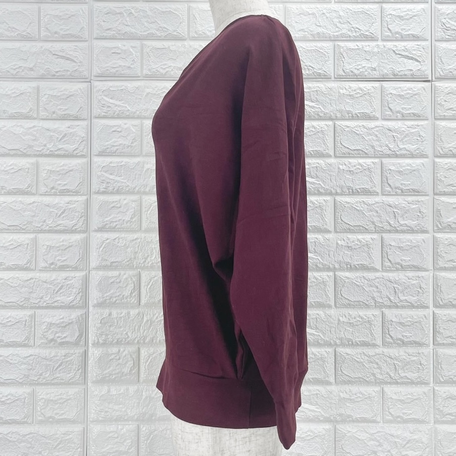 【A3546】BEAUTY＆YOUTH UNITED ARROWS ビューティーアンドユース カットソー レディース 長袖プルオーバー ボルドー Vネック 春秋 Mサイズ_画像5