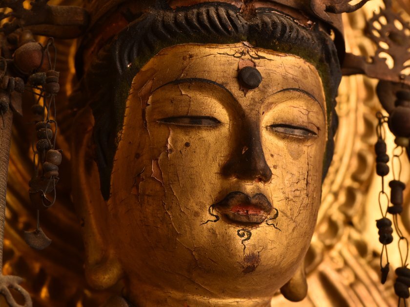 流】仏教美術 時代 木彫塗金玉眼入厨子仏座像 高56cm LA175(仏像 流】仏教美術 時代 木彫塗金玉眼入厨子仏座像 高56cm LA175(仏像
