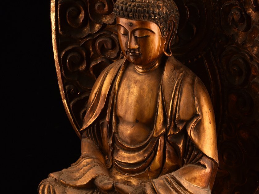 流】仏教美術 木彫塗金玉眼入仏座像 阿弥陀如来像 高72cm TY359 流】仏教美術 木彫塗金玉眼入仏座像 阿弥陀如来像 高72cm TY359