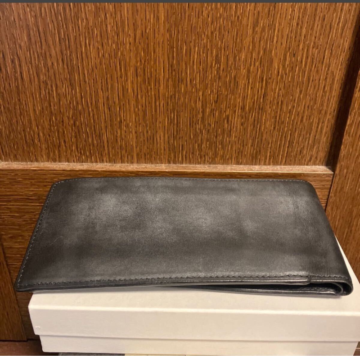 美品 サイフ ウォレット JAM HOM MADE MENS レザー セミロング 二つ折り 本革 シンプル jam hom made ジャム オム メイド 27720円 箱付き