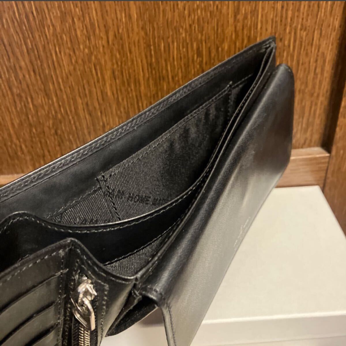 美品 サイフ ウォレット JAM HOM MADE MENS レザー セミロング 二つ折り 本革 シンプル jam hom made ジャム オム メイド 27720円 箱付き