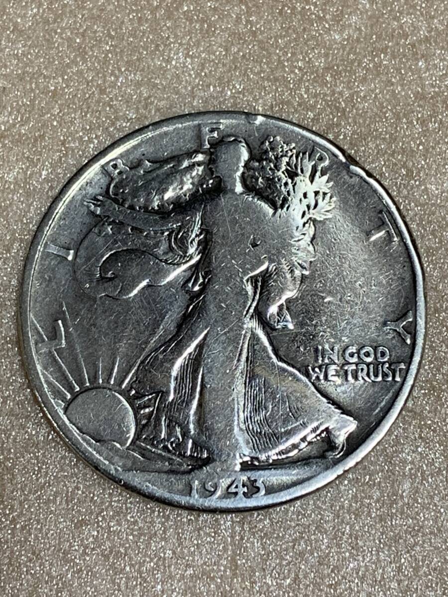 アメリカ ウォーキングリバティ ハーフダラー 銀貨 1943年 50 アメリカ ウォーキングリバティ ハーフダラー 銀貨 1943年 50