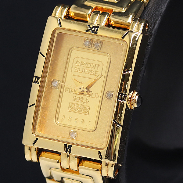 1円 稼働 エルジン インゴットウォッチ QZ ゴールド文字盤 24K 1円 稼働 エルジン インゴットウォッチ QZ ゴールド文字盤 24K