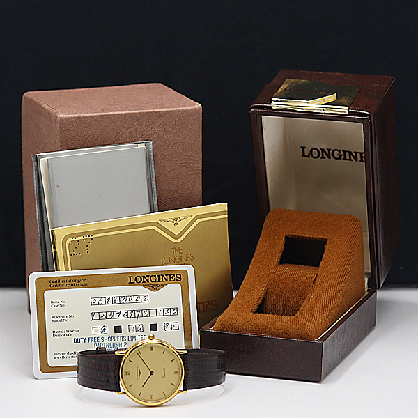 1円 保/箱付 稼働 良品 ロンジン QZ ゴールド文字盤 150.7048 1円 保/箱付 稼働 良品 ロンジン QZ ゴールド文字盤 150.7048